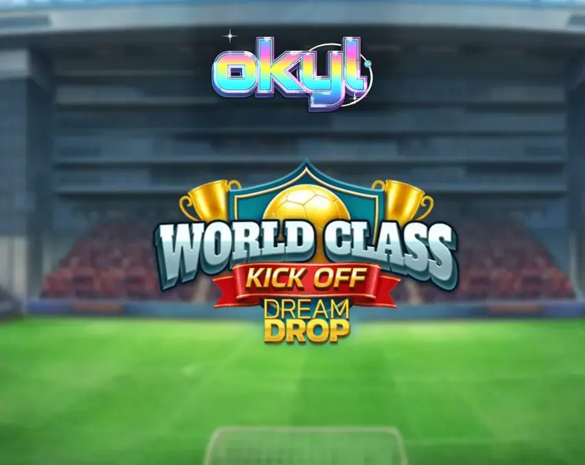 Interface do slot World Class Kick Off Dream Drop com tema de futebol retrô